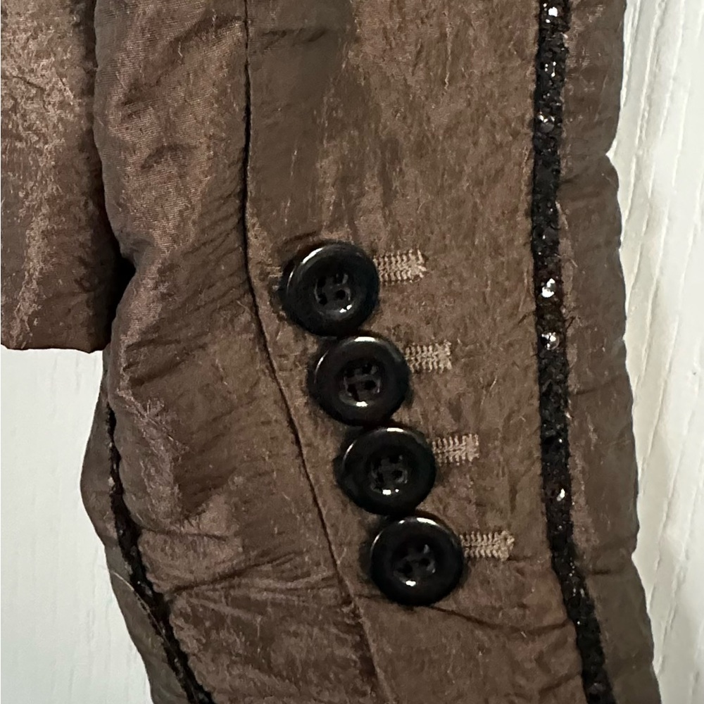 Tuzzi Bronze Sequin Blazer Size 8 - Picture 5 of 9